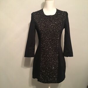 French Connection Black and Silver Mini Dress